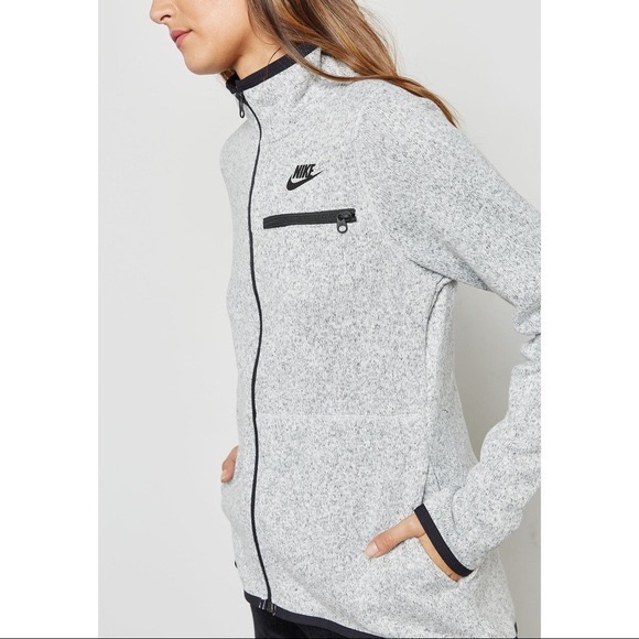 Nike Heathered Grey Knit Jacket - Picture 4 of 6